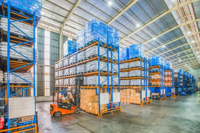 Polished concrete floor inside a large commercial warehouse on the Gold Coast