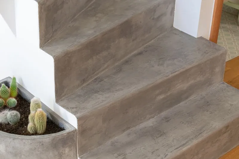 Painted concrete surface with a smooth, even coloured finish