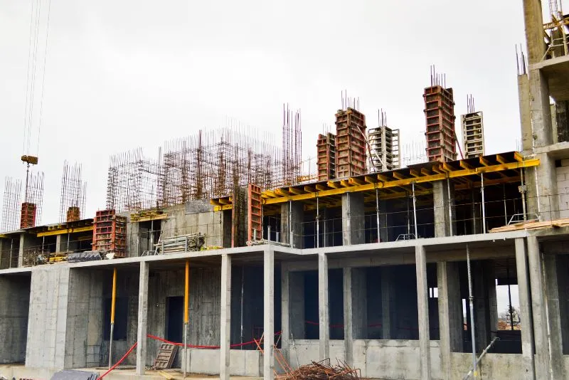commercial concrete building under construction