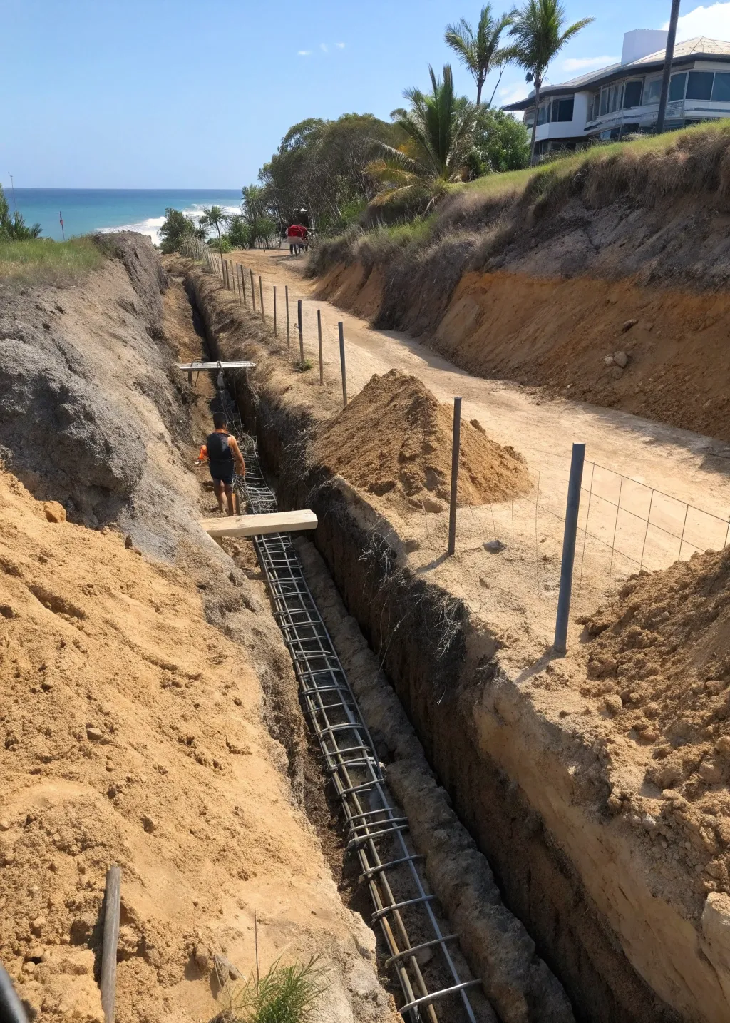 Gold Coast residential construction site during concrete works