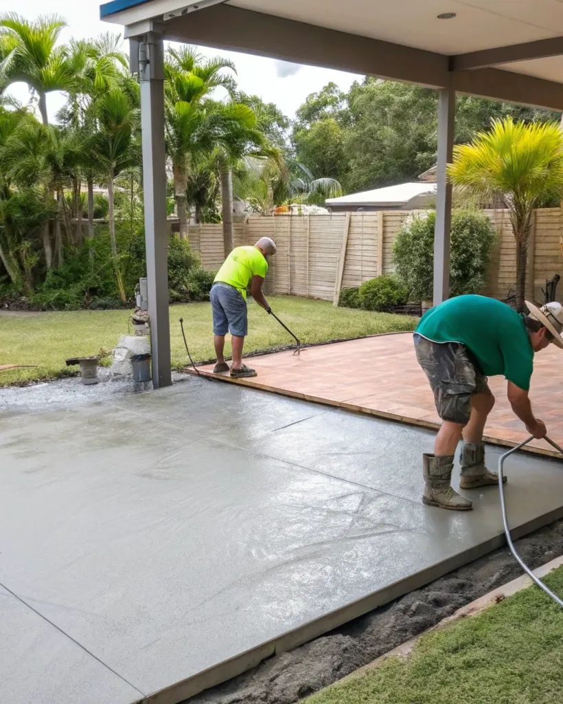 Residential concrete driveway and slab work on the Gold Coast