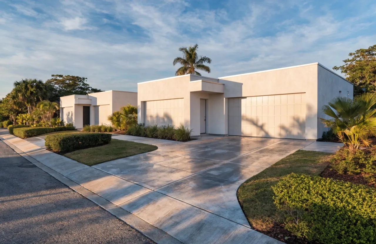 New concrete driveway and pathway at a Palm Beach Gold Coast property
