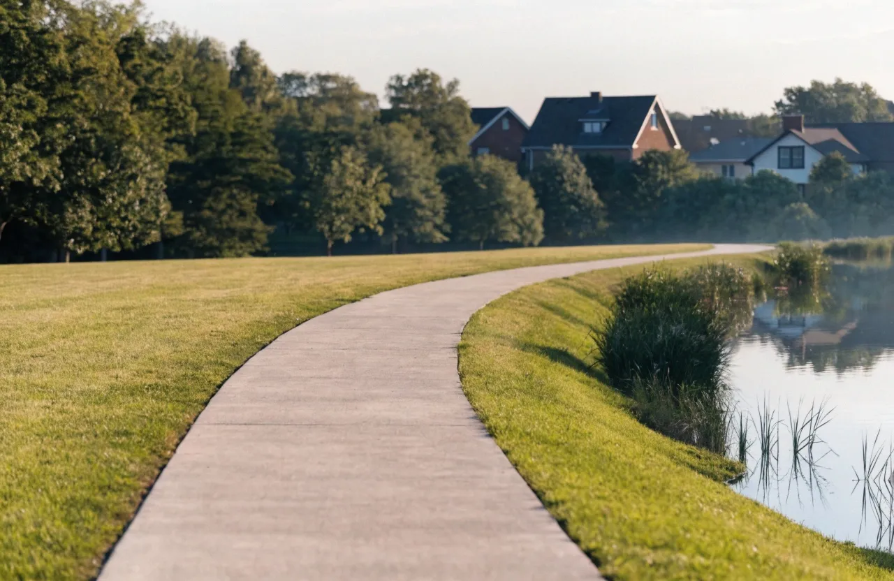 Concrete pathway at a Varsity Lakes property